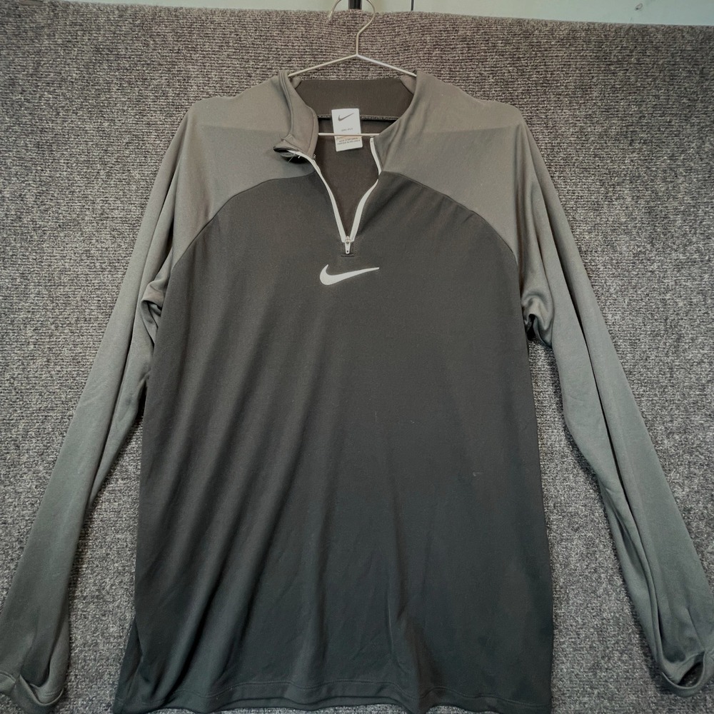 Nike Dri-FIT Academy Pro-Drill Mens L Black Grey Quarter Zip Training Pullover